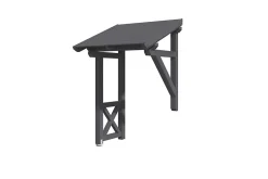Skan Holz Auvent bois Potsdam 3, 176x156cm, épicéa, traitement coloré gris ardoise- Auvent Et Marquise