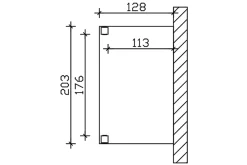 Skan Holz Auvent bois Prerow, 203 x 128 cm, épicéa, non traité- Auvent Et Marquise