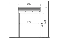 Skan Holz Auvent bois Prerow, 203 x 128 cm, épicéa, non traité- Auvent Et Marquise
