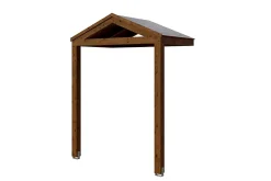 Skan Holz Auvent bois Sellin, 205 x 127 cm, épicéa, traitement coloré noyer- Auvent Et Marquise