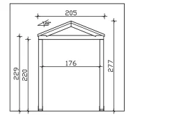 Skan Holz Auvent bois Sellin, 205 x 127 cm, épicéa, traitement coloré noyer- Auvent Et Marquise