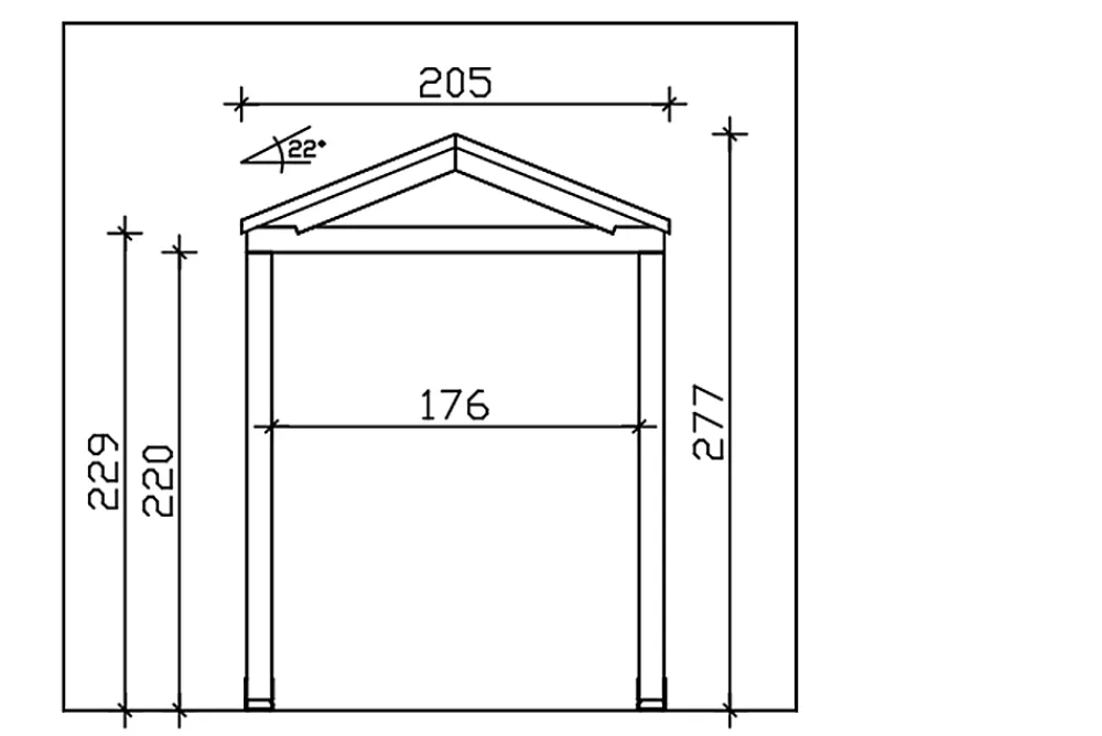 Skan Holz Auvent Et Marquise<Auvent bois Sellin, 205 x 127 cm, épicéa, traitement coloré gris ardoise