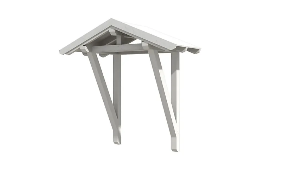 Skan Holz Auvent bois Siegen 2, 247x116cm, épicéa, traitement coloré blanc- Auvent Et Marquise