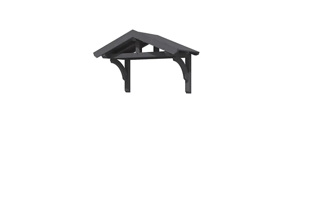 Skan Holz Auvent bois Stettin 180x80cm, épicéa, traitement coloré gris ardoise- Auvent Et Marquise