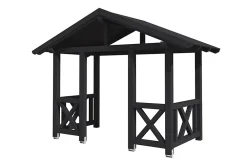 Skan Holz Auvent bois Stralsund 7, 360x187cm, épicéa, traitement coloré anthracite- Auvent Et Marquise
