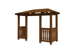 Skan Holz Auvent bois Wismar 6, 351x134cm, épicéa, traitement coloré noyer- Auvent Et Marquise