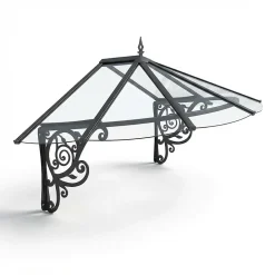 Geom Auvent Et Marquise<Auvent Canopy noir aluminium et acrylique 1,75 x 1,25 x 0,8 m