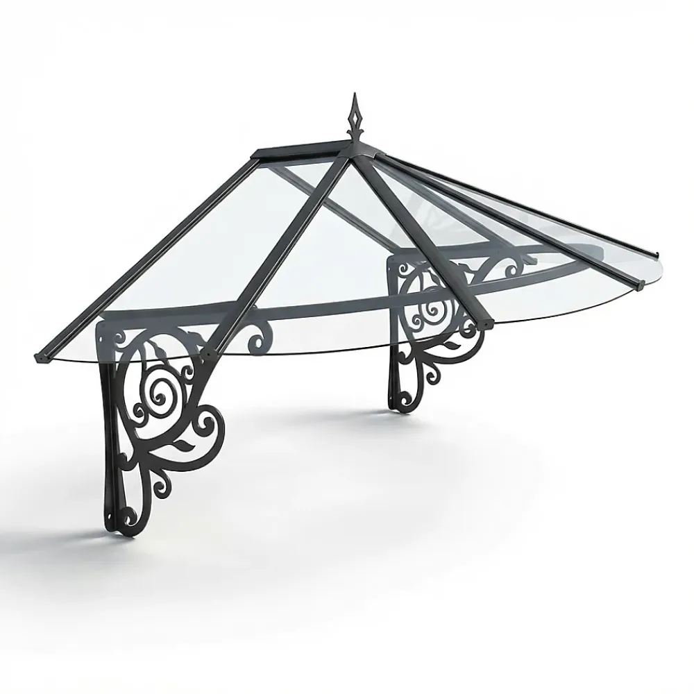 Geom Auvent Et Marquise<Auvent Canopy noir aluminium et acrylique 1,75 x 1,25 x 0,8 m