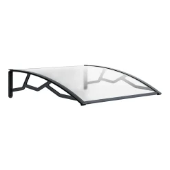Artplast Auvent Et Marquise<Auvent de Porte d'Entrée 100 x 120 cm Transparente - Polycarbonate Alvéolé Marquise Extérieure Bras Polypropylène Art Plast