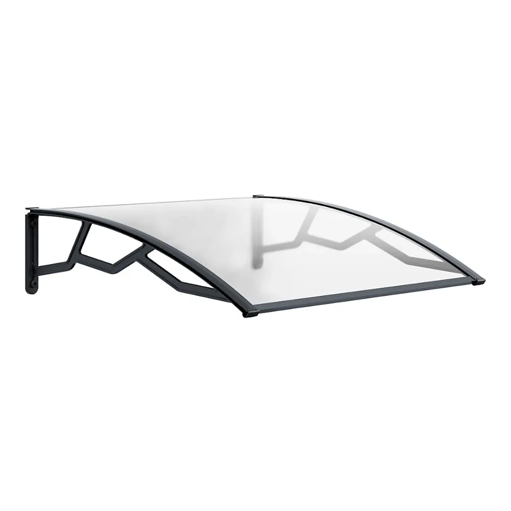 Artplast Auvent Et Marquise<Auvent de Porte d'Entrée 100 x 120 cm Transparente - Polycarbonate Alvéolé Marquise Extérieure Bras Polypropylène Art Plast