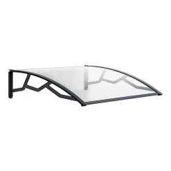Artplast Auvent Et Marquise<Auvent de Porte d'Entrée et fenêtre 100 x 120 cm - Polycarbonate Anti UV Marquise Extérieure Bras Polypropylène Art Plast