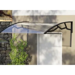 Artplast Auvent Et Marquise<Auvent de Porte d'Entrée et fenêtre 100 x 100 cm - Polycarbonate Anti UV Marquise Extérieure Bras Polypropylène Art Plast