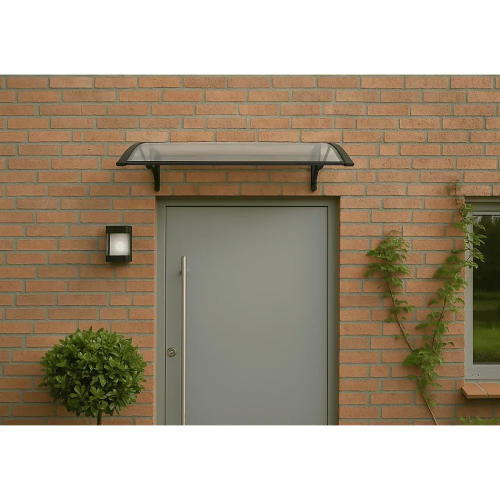 Artplast Auvent Et Marquise<Auvent de Porte d'Entrée et fenêtre 100 x 100 cm - Polycarbonate Anti UV Marquise Extérieure Bras Polypropylène Art Plast