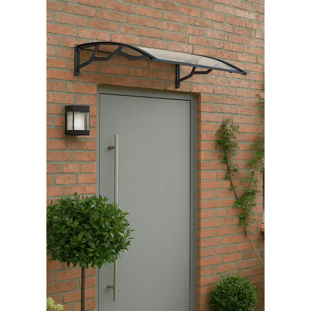 Artplast Auvent Et Marquise<Auvent de Porte d'Entrée et fenêtre 100 x 100 cm - Polycarbonate Anti UV Marquise Extérieure Bras Polypropylène Art Plast
