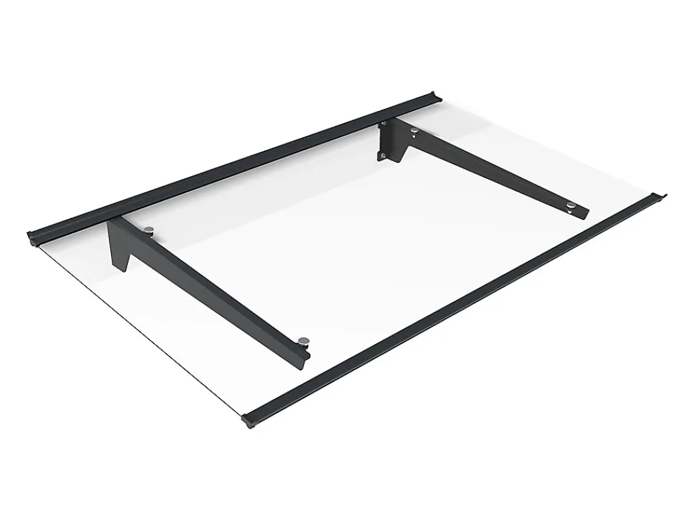 Vente-unique Auvent Et Marquise<Auvent de porte en aluminium L150 x l90 cm incliné - anthracite - DALEPO