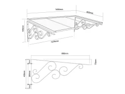 Vente-unique Auvent de porte en aluminium L140 x l80 cm incliné AMBAN- Auvent Et Marquise