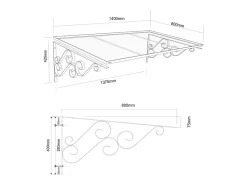 Vente-unique Auvent de porte en aluminium L140 x l80 cm incliné AMBAN- Auvent Et Marquise