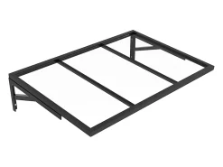 Vente-unique Auvent Et Marquise<Auvent de porte en aluminium et acier L120 x l80 cm incliné noir - PELARU