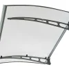 Vente-unique Auvent de porte en aluminium 150 x 90 cm courbé - gris - NEONA- Auvent Et Marquise