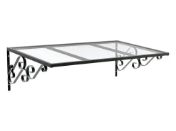 Vente-unique Auvent Et Marquise<Auvent de porte en aluminium L120 x l80 cm incliné AMBAN