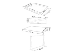 Vente-unique Auvent de porte en aluminium 150 x 90 cm incliné argenté KEPLER- Auvent Et Marquise