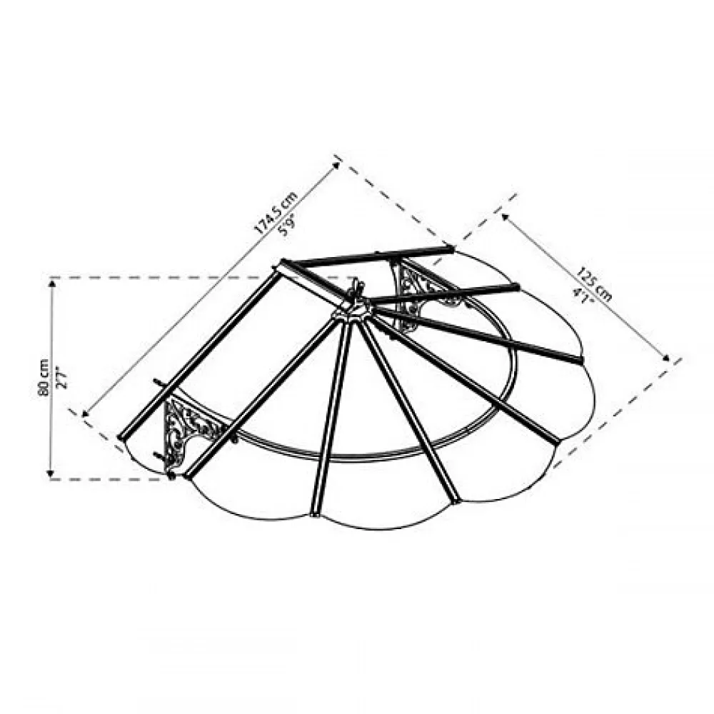 Canopia Auvent de porte Iris - 1.75 m-- Auvent Et Marquise
