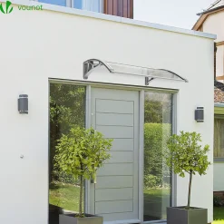 Vounot Auvent Et Marquise<Auvent de porte marquise 120x80 cm transparent en Polycarbonate anti UV Gris