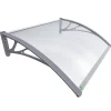 Vounot Auvent Et Marquise<Auvent de porte marquise 120x80 cm transparent en Polycarbonate anti UV Gris