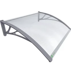 Vounot Auvent Et Marquise<Auvent de porte marquise 120x80 cm transparent en Polycarbonate anti UV Gris