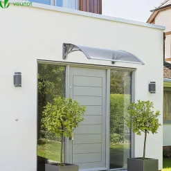 Vounot Auvent Et Marquise<Auvent de porte marquise 120x80 cm transparent en Polycarbonate anti UV Gris