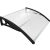 Vounot Auvent Et Marquise<Auvent de porte marquise 100x80 cm transparent en Polycarbonate anti UV Noir