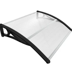 Vounot Auvent Et Marquise<Auvent de porte marquise 100x80 cm transparent en Polycarbonate anti UV Noir