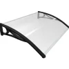 Vounot Auvent Et Marquise<Auvent de porte marquise 120x80 cm transparent en Polycarbonate anti UV Noir