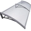 Vounot Auvent Et Marquise<Auvent de porte marquise 200x80 cm transparent en Polycarbonate anti UV Gris