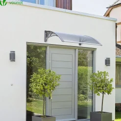 Vounot Auvent Et Marquise<Auvent de porte marquise 100x80 cm transparent en Polycarbonate anti UV Gris