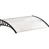 Outsunny Auvent Et Marquise<Auvent marquise de porte design voûté arrondi dim. 122L x 89l x 24H cm polycarbonate PP noir