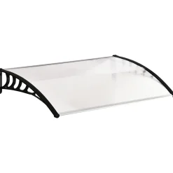 Outsunny Auvent Et Marquise<Auvent marquise de porte design voûté arrondi dim. 122L x 89l x 24H cm polycarbonate PP noir