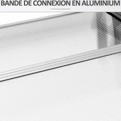 Outsunny Auvent Et Marquise<Auvent marquise de porte design voûté arrondi dim. 122L x 89l x 24H cm polycarbonate PP noir