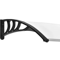 Outsunny Auvent marquise de porte design voûté arrondi dim. 100L x 80l x 23H cm polycarbonate plastique noir- Auvent Et Marquise