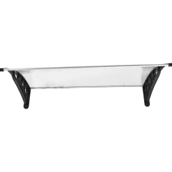 Outsunny Auvent marquise de porte design voûté arrondi dim. 100L x 80l x 23H cm polycarbonate plastique noir- Auvent Et Marquise