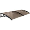 Outsunny Auvent Et Marquise<Auvent marquise de porte design voûté arrondi dim. 195L x 80l x 23H cm polycarbonate fumé brun plastique noir