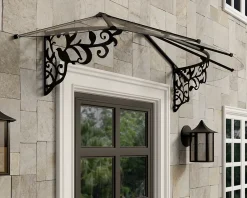 Canopia by Palram Auvent monopente Lily XL noir clair l.217 x P.88 x H.70 cm- Auvent Et Marquise