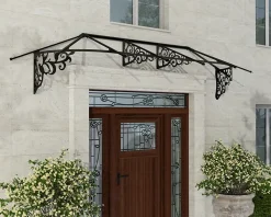 Canopia by Palram Auvent monopente Lily XL noir clair l.319 x P.88 x H.70 cm- Auvent Et Marquise