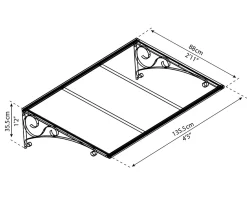 Palram - Canopia Auvent Et Marquise<Auvent polycarbonate Venus 135 x 88 cm