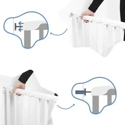 Badabulle Barrière De Sécurité<Barriere de Sécurité Deco Pop - Barriere Extensible pour Ouverture de 63 a 106cm - Fixation Vis, Blanc