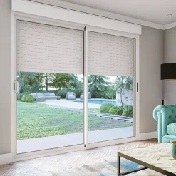 Baie Vitrée Coulissante<Baie coulissante alu blanc avec volet roulant électrique intégré motorisation Somfy l.240 x H.200 cm Uw=2