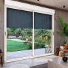 Baie coulissante en aluminium bicolore avec volet roulant électrique intégré motorisation SOMFY l.240 x H.200 cm Uw=2- Baie Vitrée Coulissante