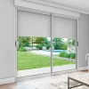 Baie Vitrée Coulissante<Baie coulissante en aluminium blanc avec volet roulant électrique intégré motorisation Somfy l.240 x H.200 cm Uw=2