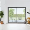 GoodHome Baie vitrée coulissante alu gris - l.240 x h.215 cm - Uw 1,7- Baie Vitrée Coulissante