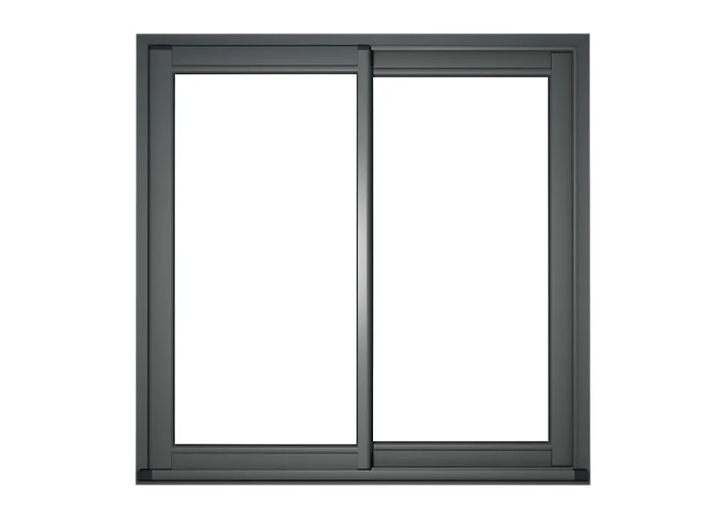 GoodHome Baie vitrée coulissante alu gris - l.240 x h.215 cm - Uw 1,7- Baie Vitrée Coulissante